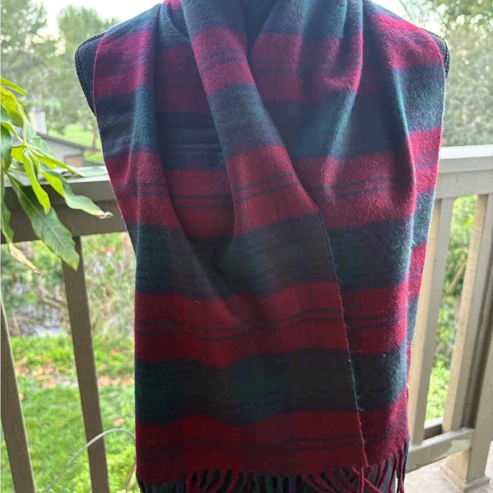 Christian Dior Red Green Blue Plaid Men’s Scarf